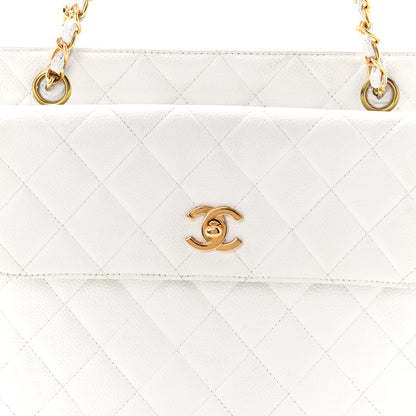 Chanel Caviar CC Shoulder Bag White 9 of 11