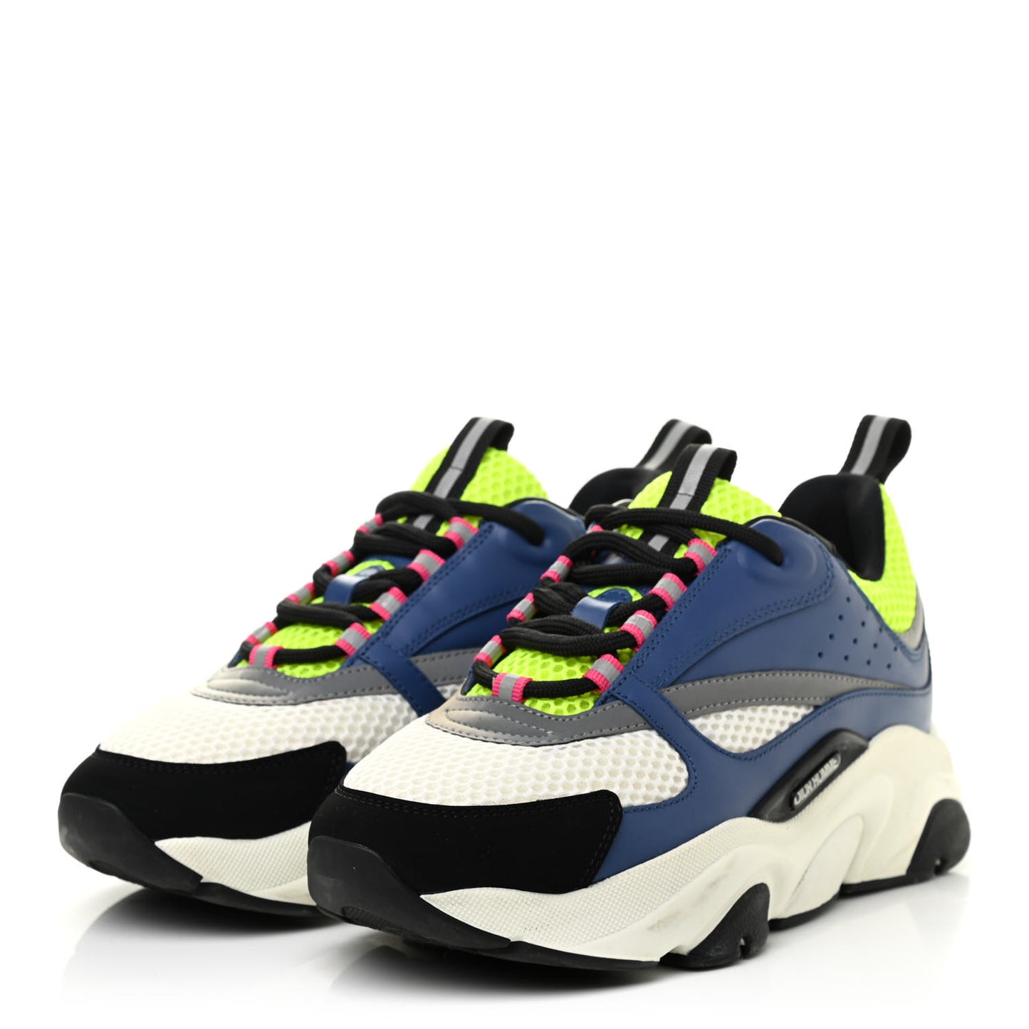 Technical Mesh Calfskin Mens B22 Sneakers 39.5 Blue Beige