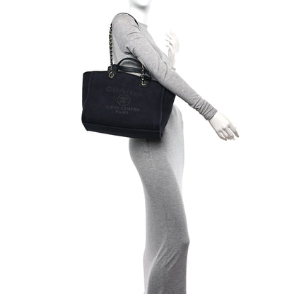 Chanel Mixed Fibers Small Deauville Tote Black 3 of 12