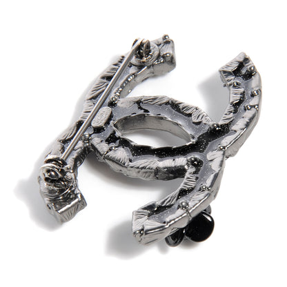 Chanel Enamel CC Camellia Brooch Black 3 of 5