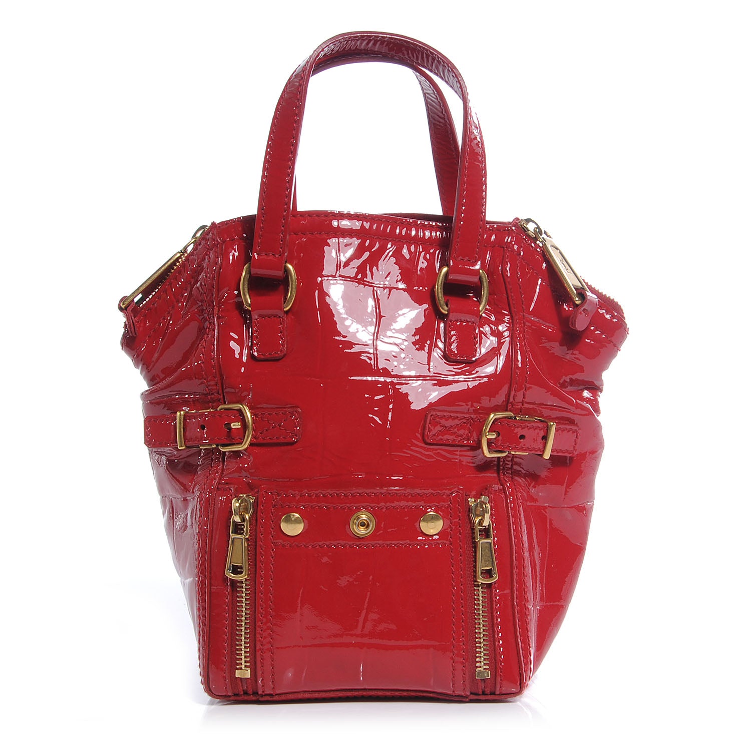 Saint Laurent Patent Croc Mini Downtown Red 1 of 7