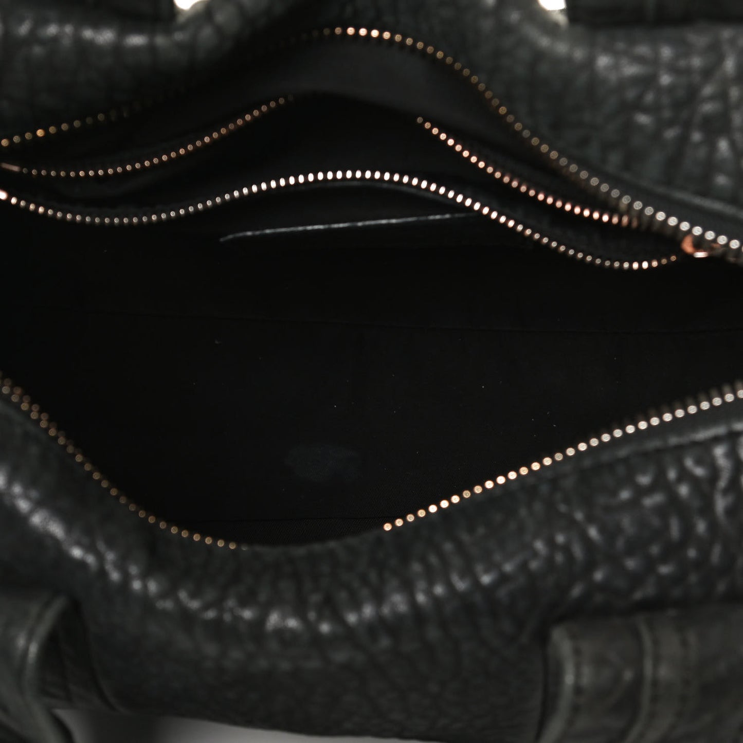 Pebbled Lambskin Rocco Black Rose Gold Hardware