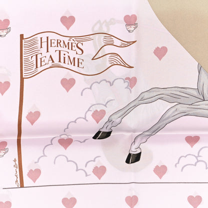Hermes Silk Hermes Tea Time Scarf 70 Rose Pale Beige 2 of 4
