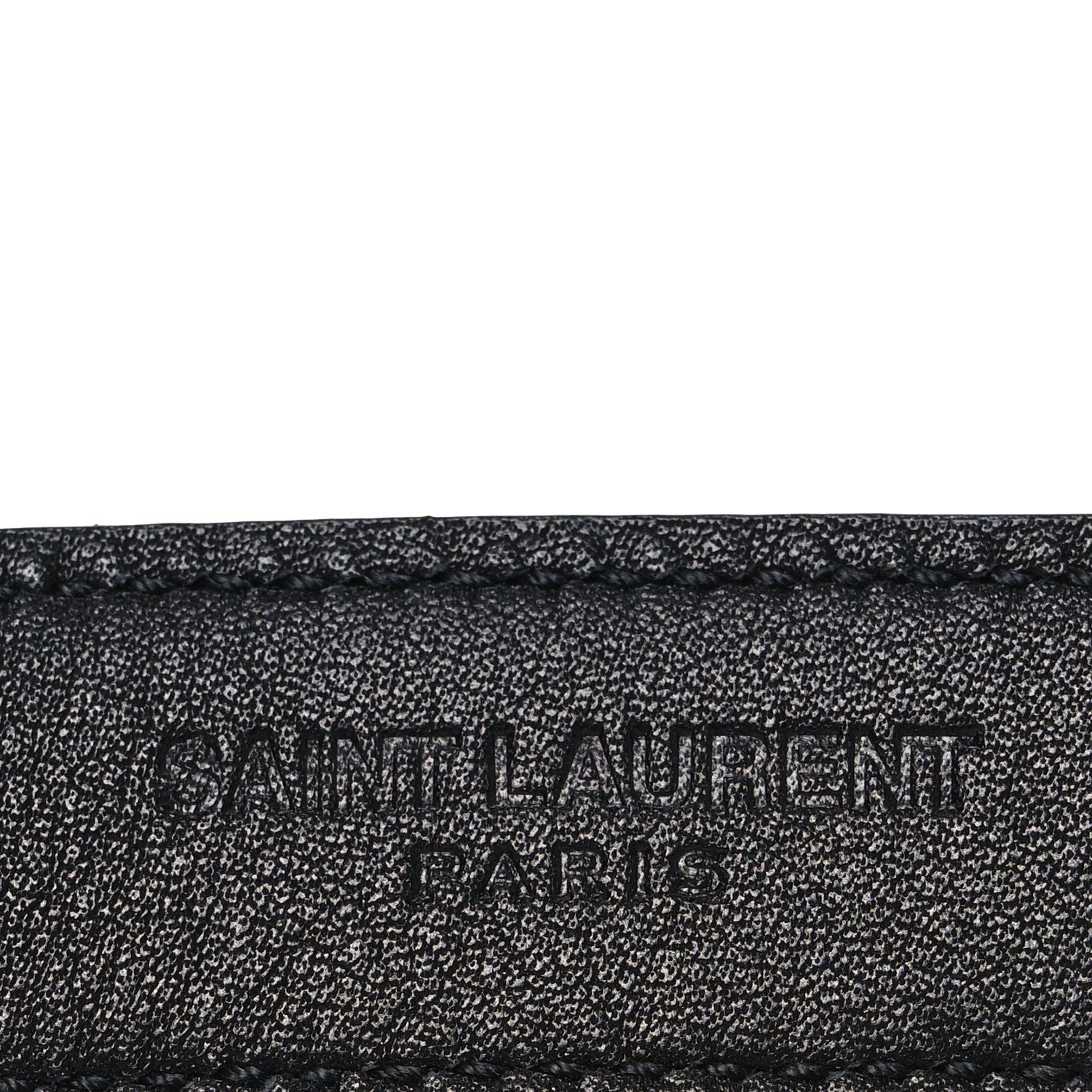 Saint Laurent Grained Calfskin Monogram Square Buckle Belt 65 26 Black 5 of 6