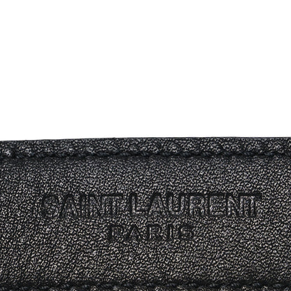 Saint Laurent Grained Calfskin Monogram Square Buckle Belt 65 26 Black 5 of 6