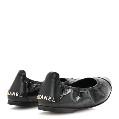 Chanel Lambskin Shiny Goatskin Calfskin Ballerina Flats 39.5 Black 5 of 9