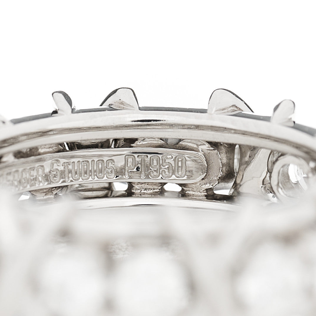 Platinum Diamond Schlumberger Sixteen Stone Ring 49 5
