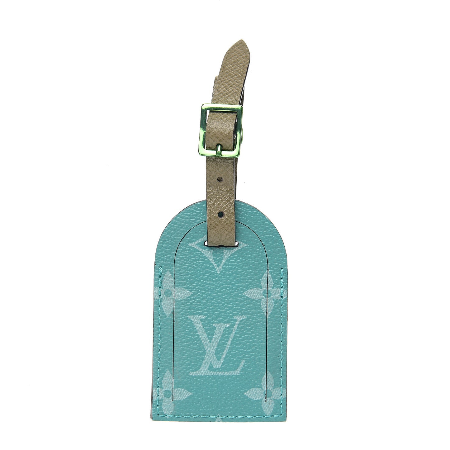 Monogram Luggage Tag Turquoise