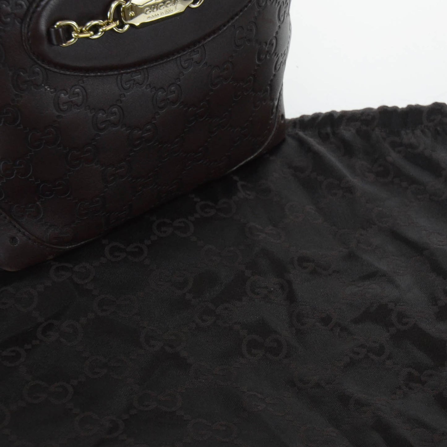 Guccissima Small Punch Tote Chocolate Brown