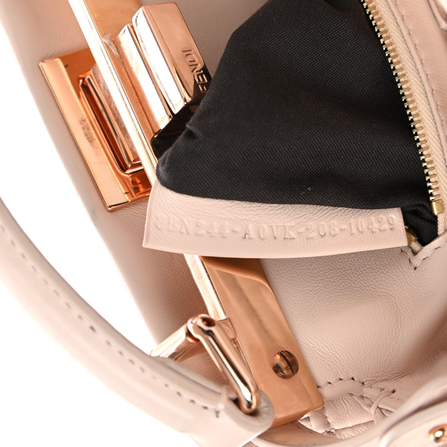Fendi Nappa Mini Peekaboo Iconic Satchel Egg Shell 8 of 11