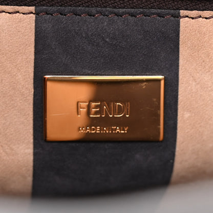 Fendi Vitello Seta Nabuk Pequin Mini Peekaboo Iconic Satchel Ebano Tobacco Moro 7 of 10