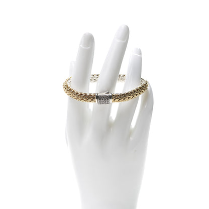 John Hardy Sterling Silver 18K Yellow Gold Diamond Black Sapphire 7.5mm Classic Chain Reversible Icon Bracelet 2 of 6