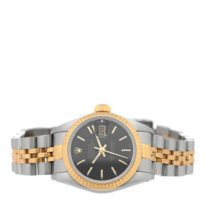 Rolex Stainless Steel 18K Yellow Gold 26mm Oyster Perpetual Datejust Watch Black 69173 2 of 4