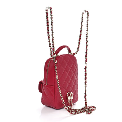 Chanel Caviar Quilted CC Mini Classic Backpack Dark Red 3 of 11
