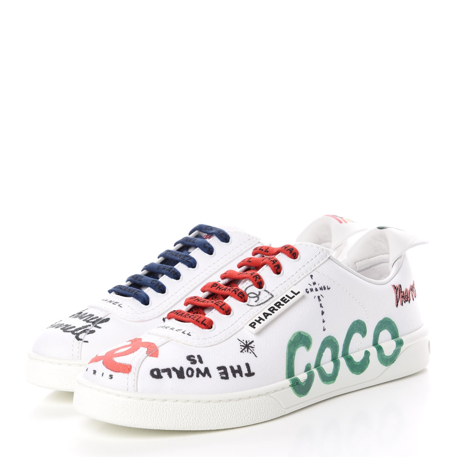 Chanel x Pharrell Williams Calfskin Womens Sneakers 38 White 3 of 11