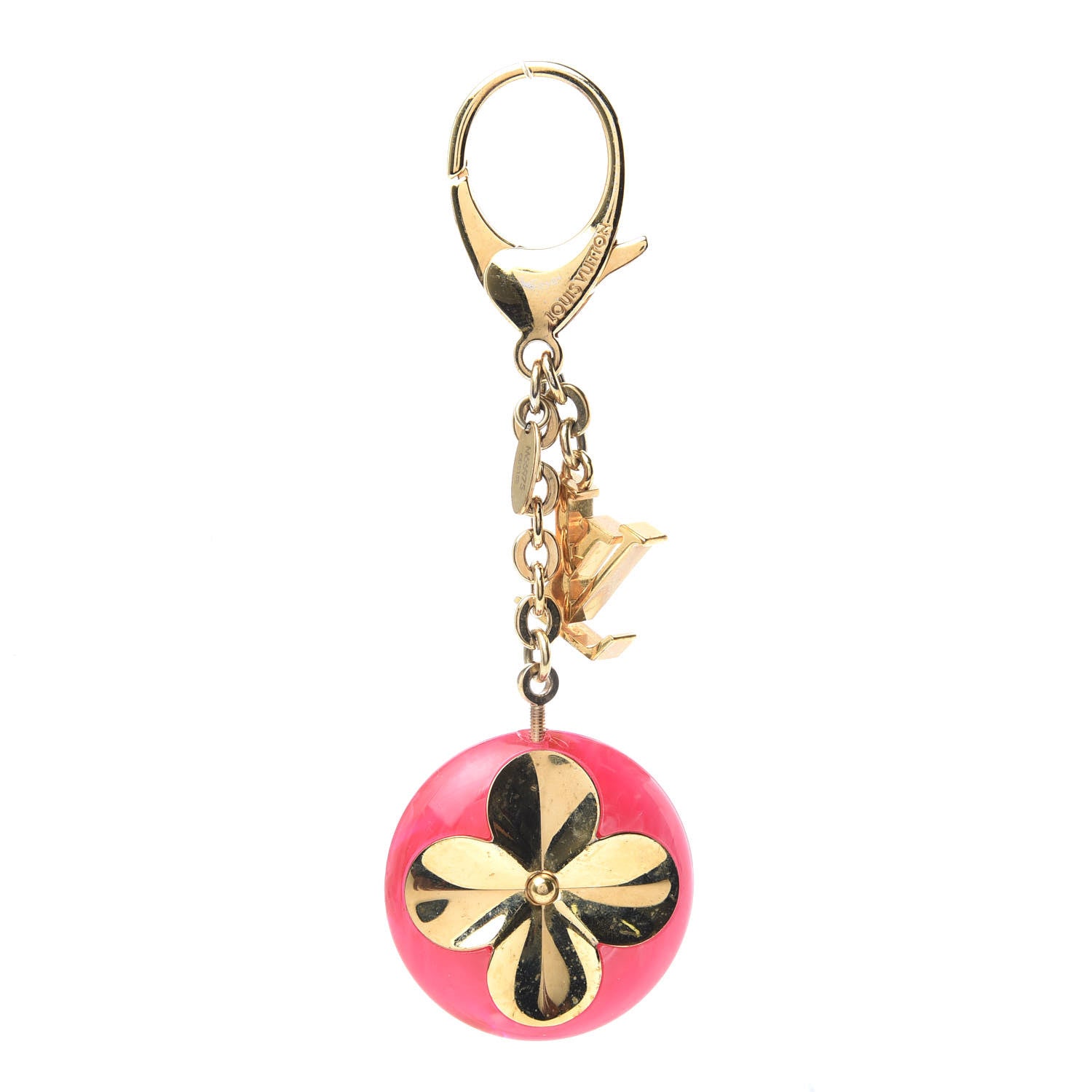 Louis Vuitton Acetate Hollow Flower Bag Charm Fuchsia 1 of 7