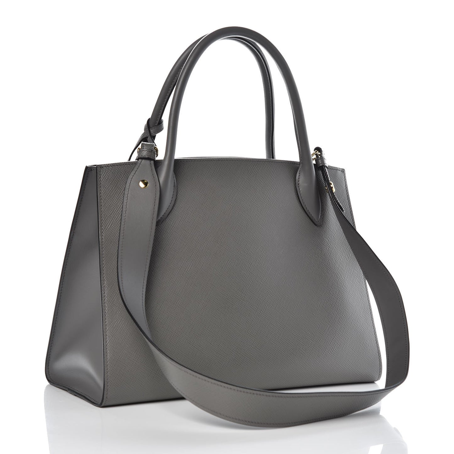 Saffiano Cuir Calfskin Large Monochrome Top Handle Tote Marmo
