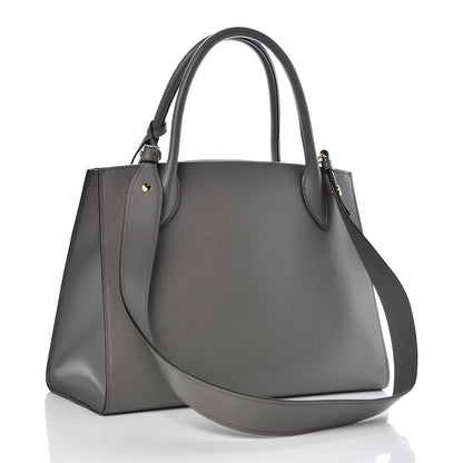 Prada Saffiano Cuir Calfskin Large Monochrome Top Handle Tote Marmo 3 of 7