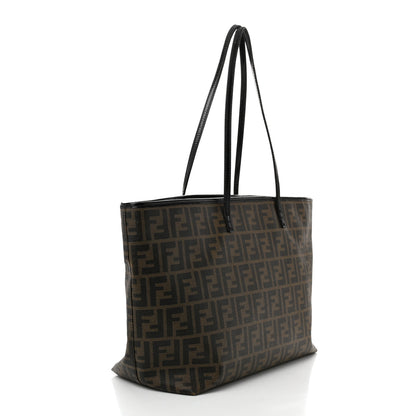 Fendi Zucca Spalmati Patent Baguette Print Medium Roll Tote Tobacco 3 of 14