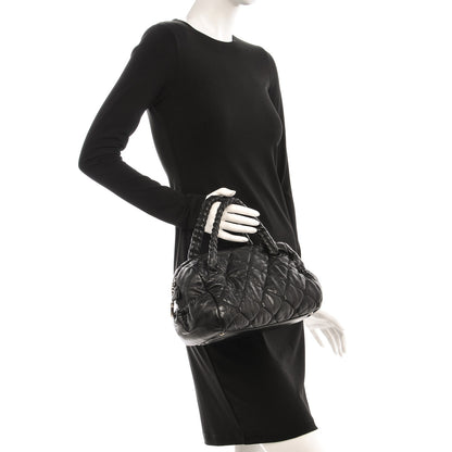 Chanel Lambskin Quilted Hidden Chain Bowler Black 2 of 7