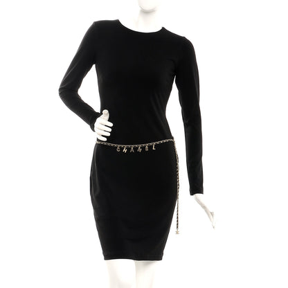 Chanel Lambskin Chain Logo Belt Black Gold 2 of 9
