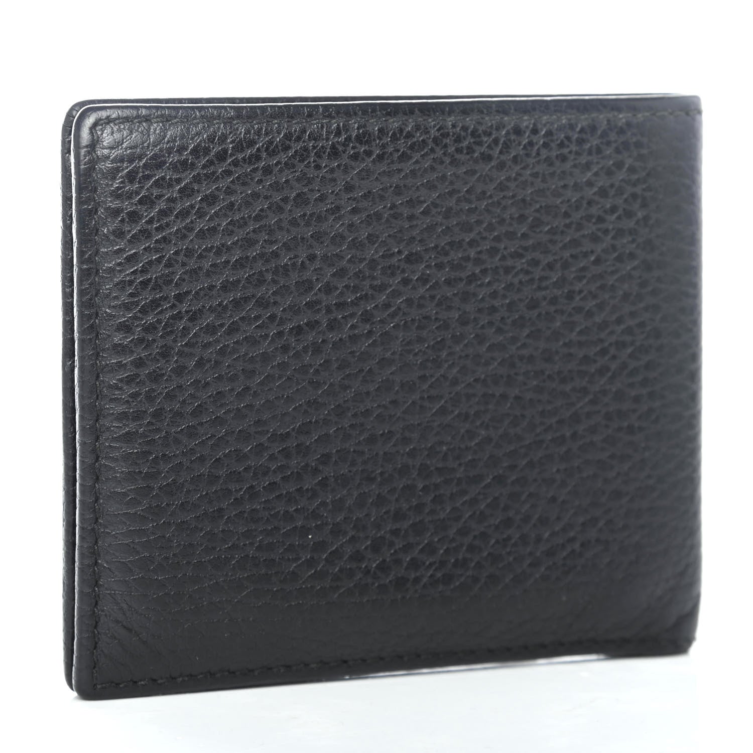 Gucci Pebbled Calfskin Bi-Fold Crest Wallet Black 2 of 4