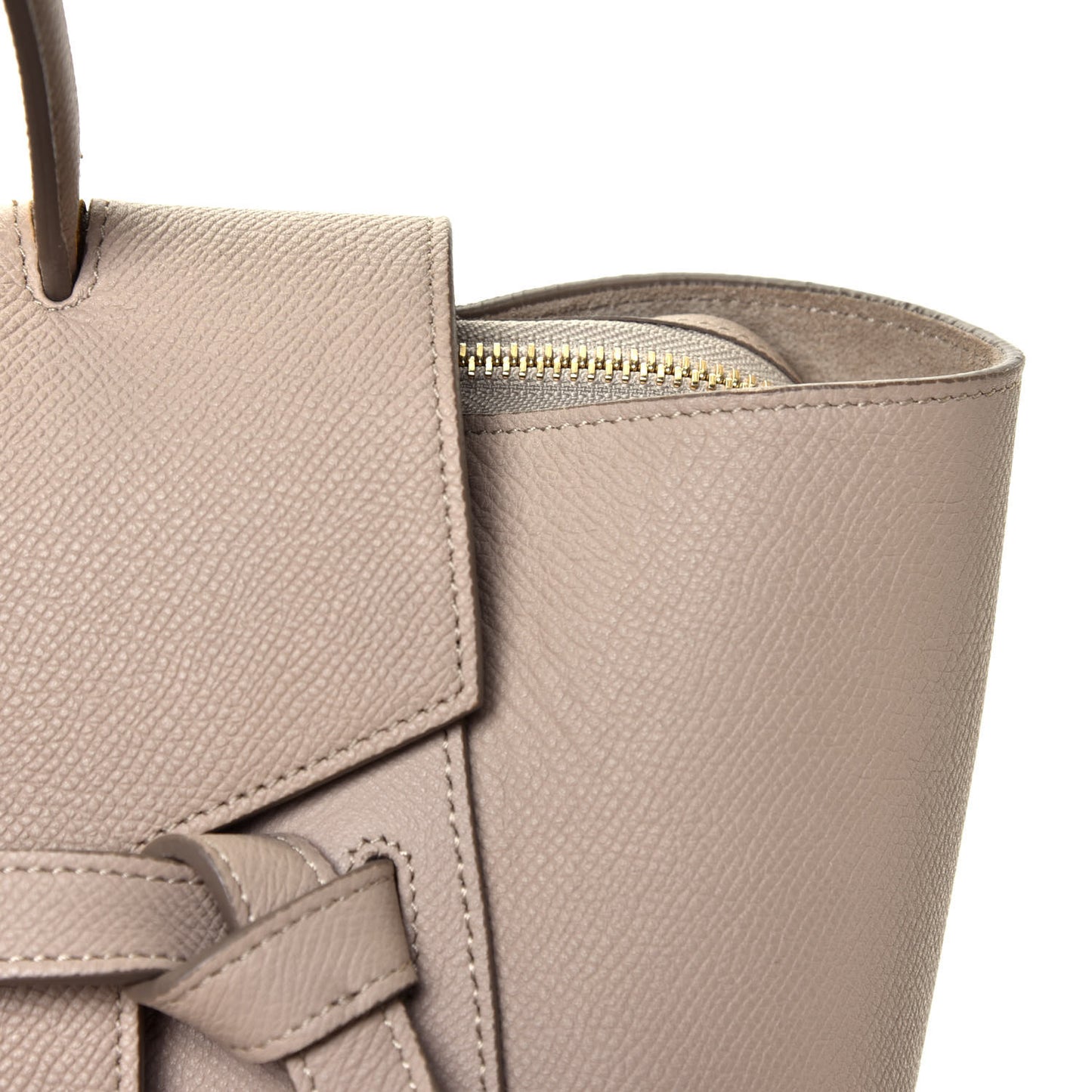 Drummed Calfskin Small Belt Bag Light Taupe