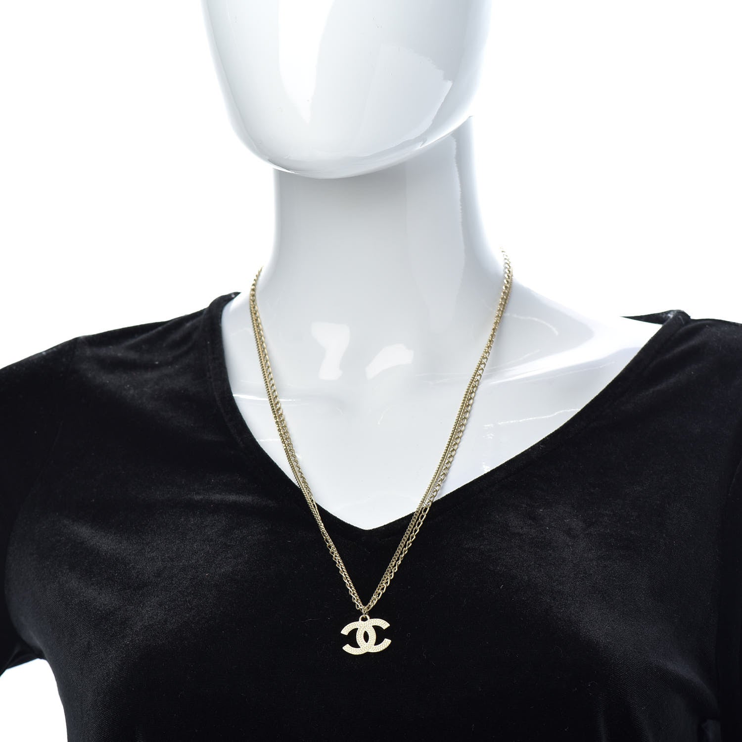 Chanel Double Chain CC Necklace Gold 2 of 5