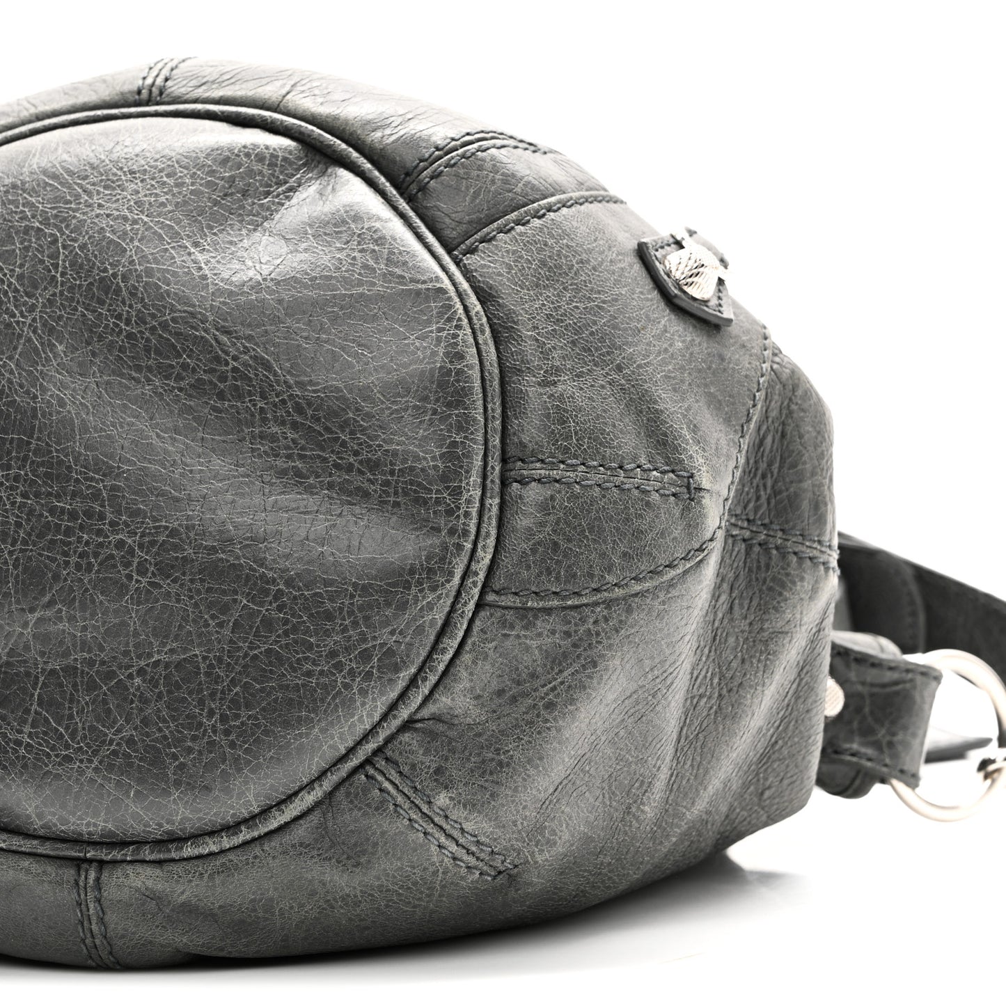 Agneau Giant 12 Silver Hardware Mini Pompon Gris Fossile