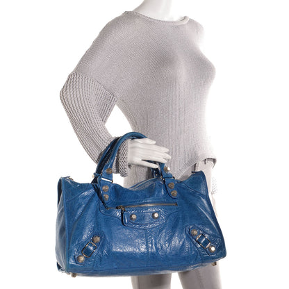 Balenciaga Agneau Giant 21 Silver Hardware Work Electric Bleu 6 of 13