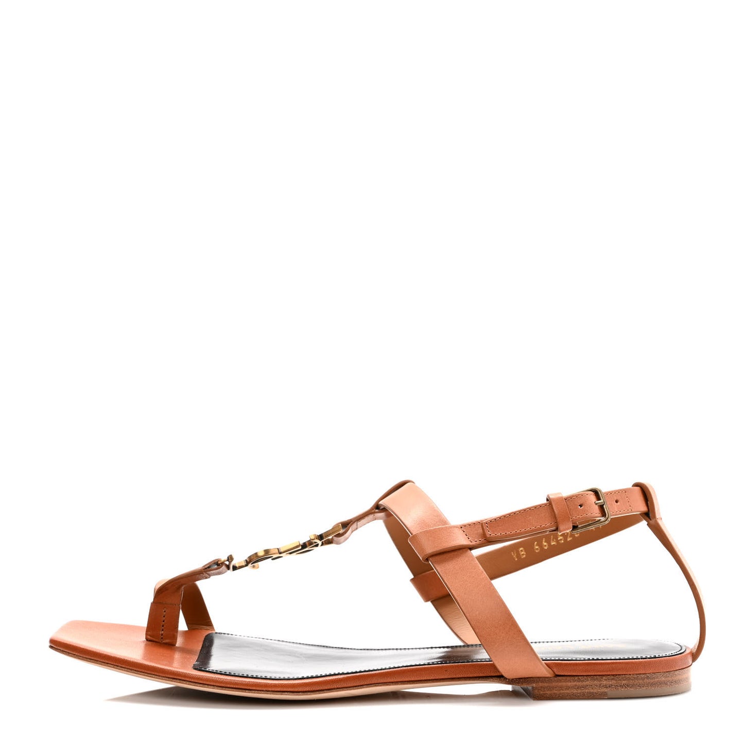 Calfskin Cassandra Monogram Sandals 41 Brown