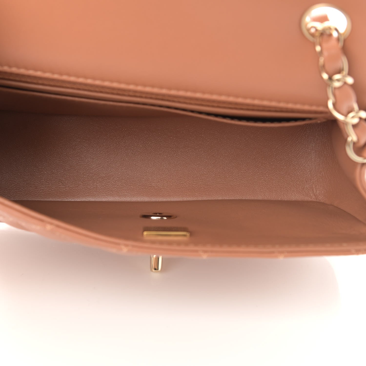 Chanel Lambskin Quilted Mini Rectangular Flap Brown 5 of 11