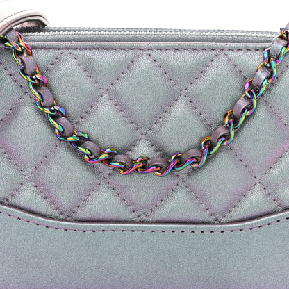 Chanel Iridescent Lambskin Calfskin Quilted Small Gabrielle Clutch With Chain Light Purple 11 of 13
