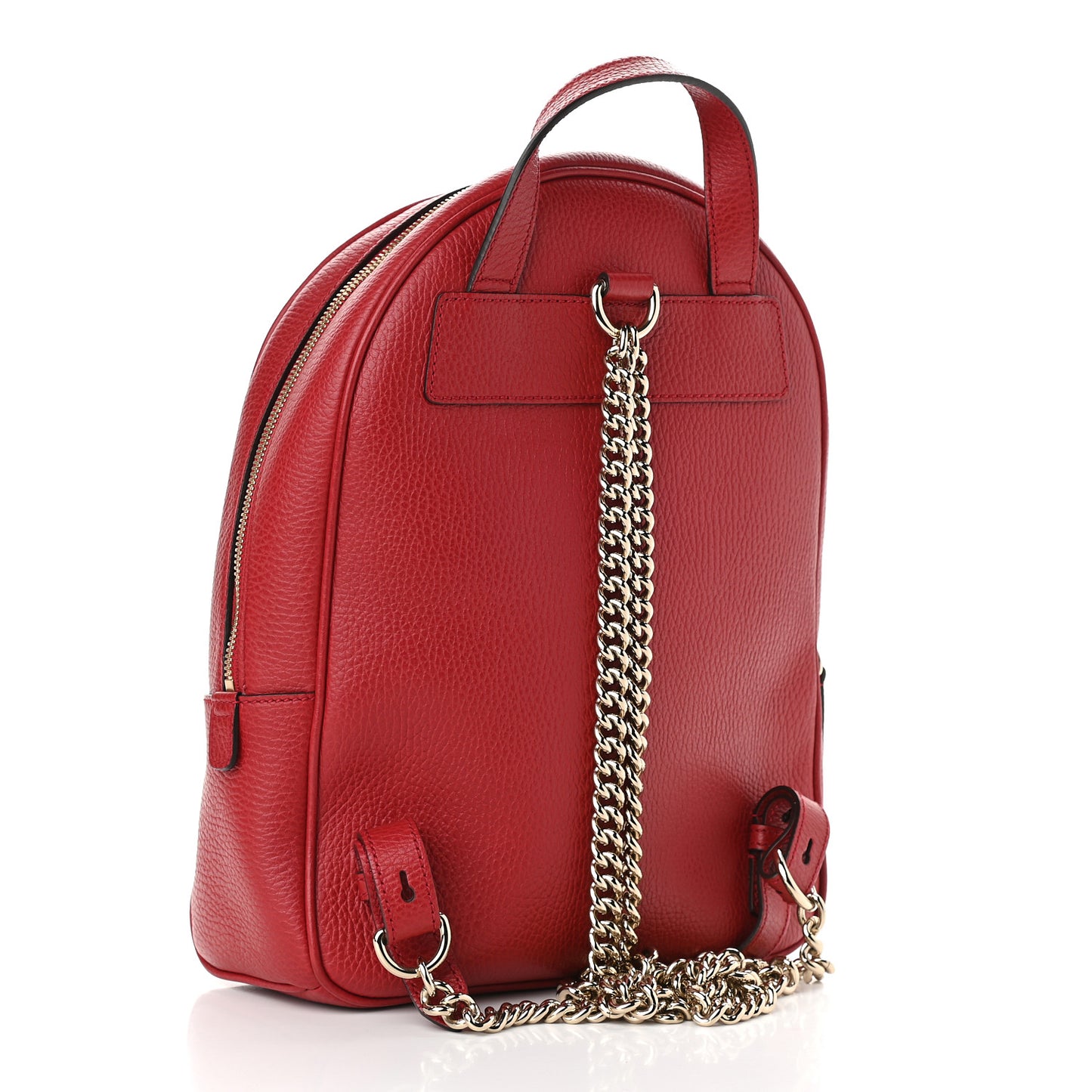 Pebbled Calfskin Soho Chain Backpack Hibiscus Red