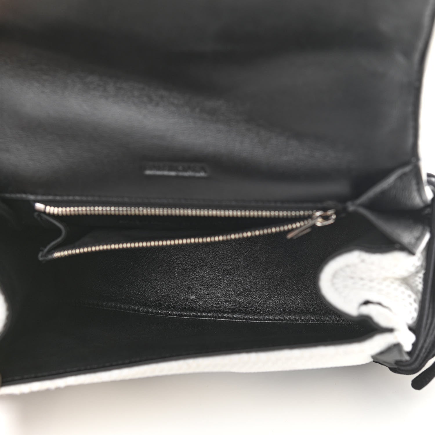 Balenciaga Faux Calfskin Fabric Small Sneakerhead Top Handle Bag Black White 5 of 10