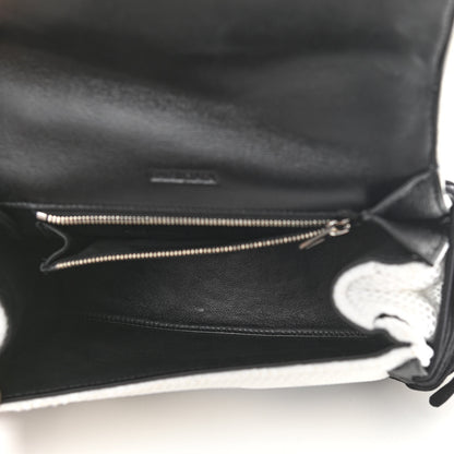 Balenciaga Faux Calfskin Fabric Small Sneakerhead Top Handle Bag Black White 5 of 10