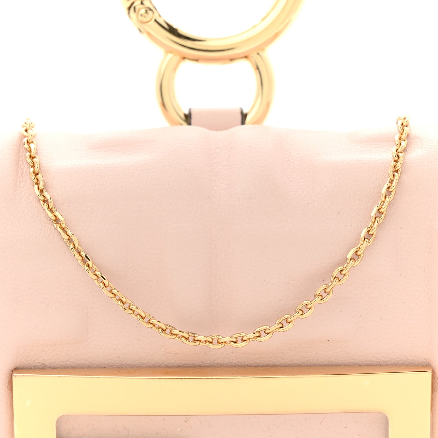 Nappa Matisse FF Embossed Nano Maxi Buckle Baguette Charm Rosa Quarzo