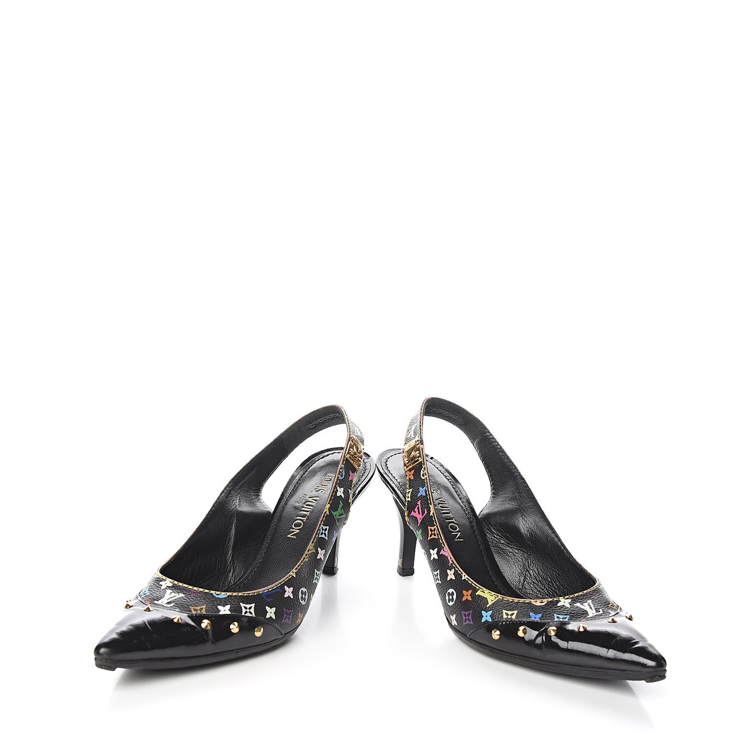 Multicolor Slingback Pumps 39 Black