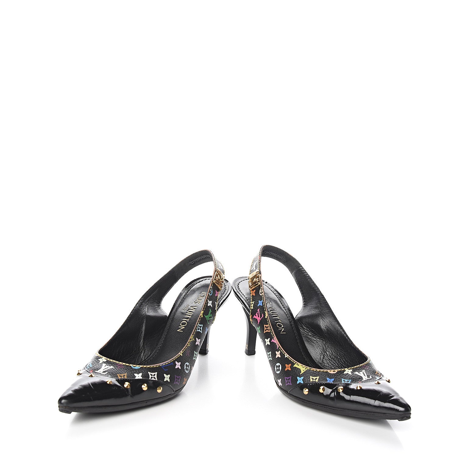 Louis Vuitton Multicolor Slingback Pumps 39 Black 6 of 14