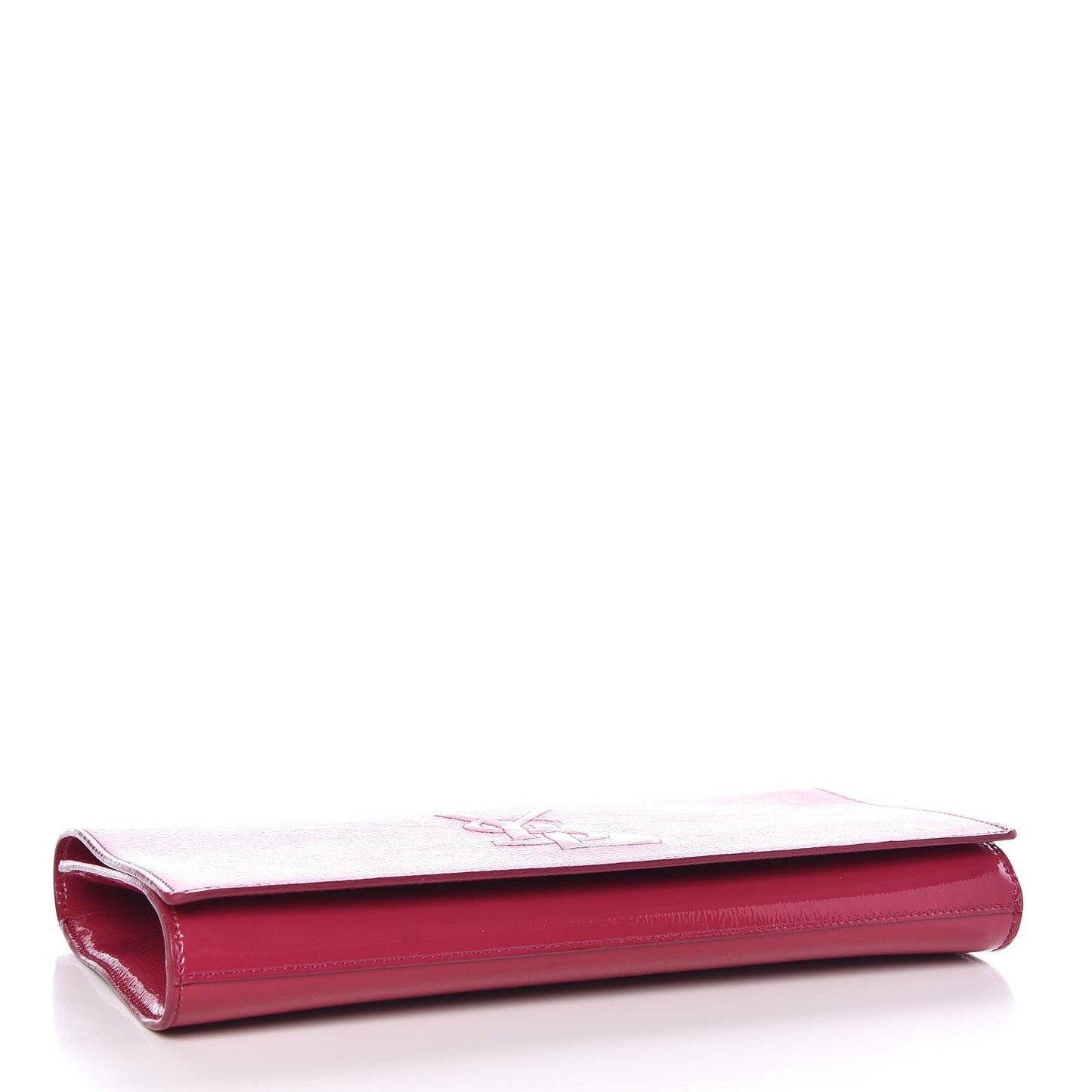 Textured Patent Large Belle De Jour Clutch Fuchsia