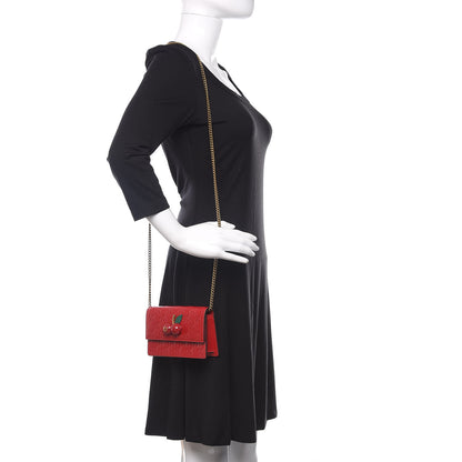 Gucci Guccissima Mini Cherry Chain Bag Hibiscus Red 2 of 9