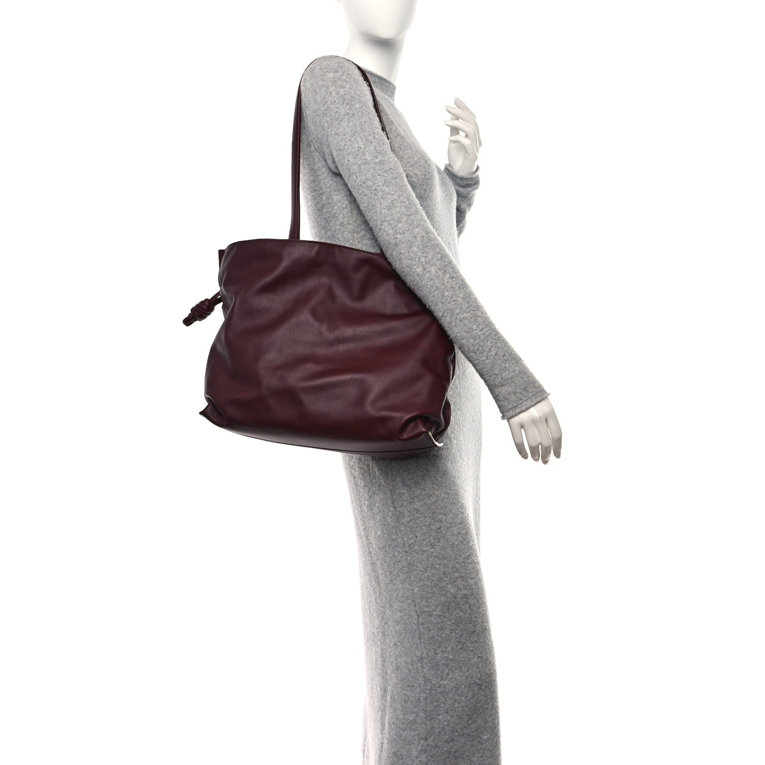 Loewe Calfskin Large Flamenco Knot Bag Dark Burgundy 2 of 10