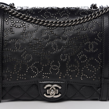 Chanel Studded Calfskin Lambskin Paris Dallas Flap Black 15 of 15
