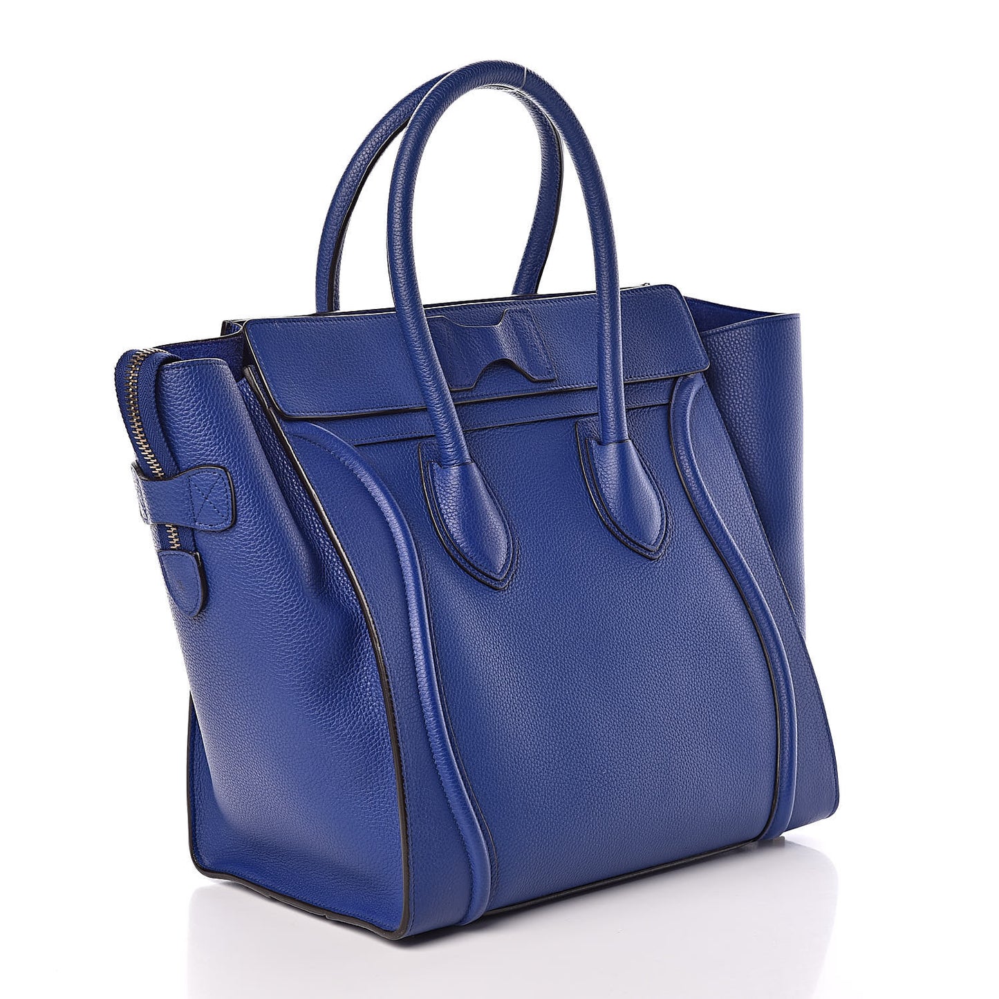 Drummed Calfskin Mini Luggage Indigo