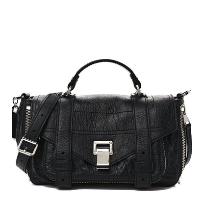 Proenza Schouler Crinkled Calfskin Tiny PS1 Satchel Black 1 of 11