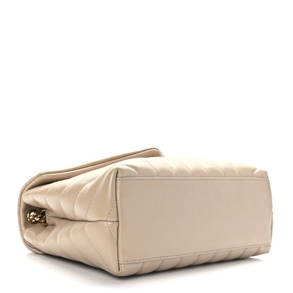 Saint Laurent Calfskin Y Quilted Monogram Small Loulou Chain Satchel Dark Beige 4 of 8