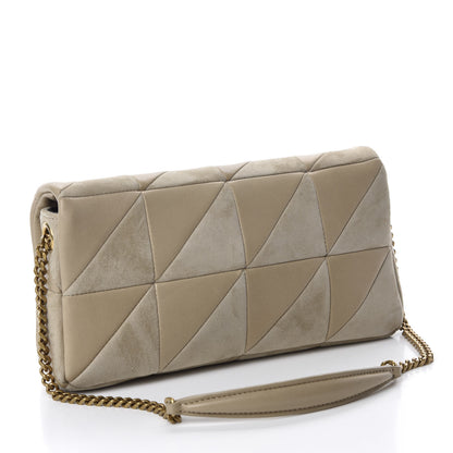 Saint Laurent Lambskin Suede Patchwork Monogram Medium Jamie Baguette Sea Salt 3 of 11