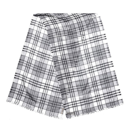 Burberry Wool Silk Vintage Check Lightweight Scarf Grey 3 of 5