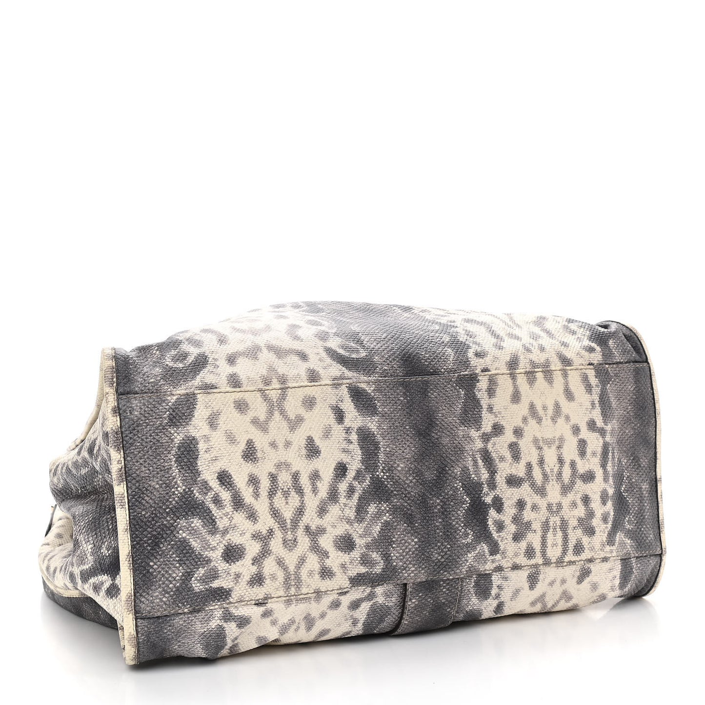 Calfskin Animalier Karung Printed Large Soft Stirrup Shoulder Bag Gray