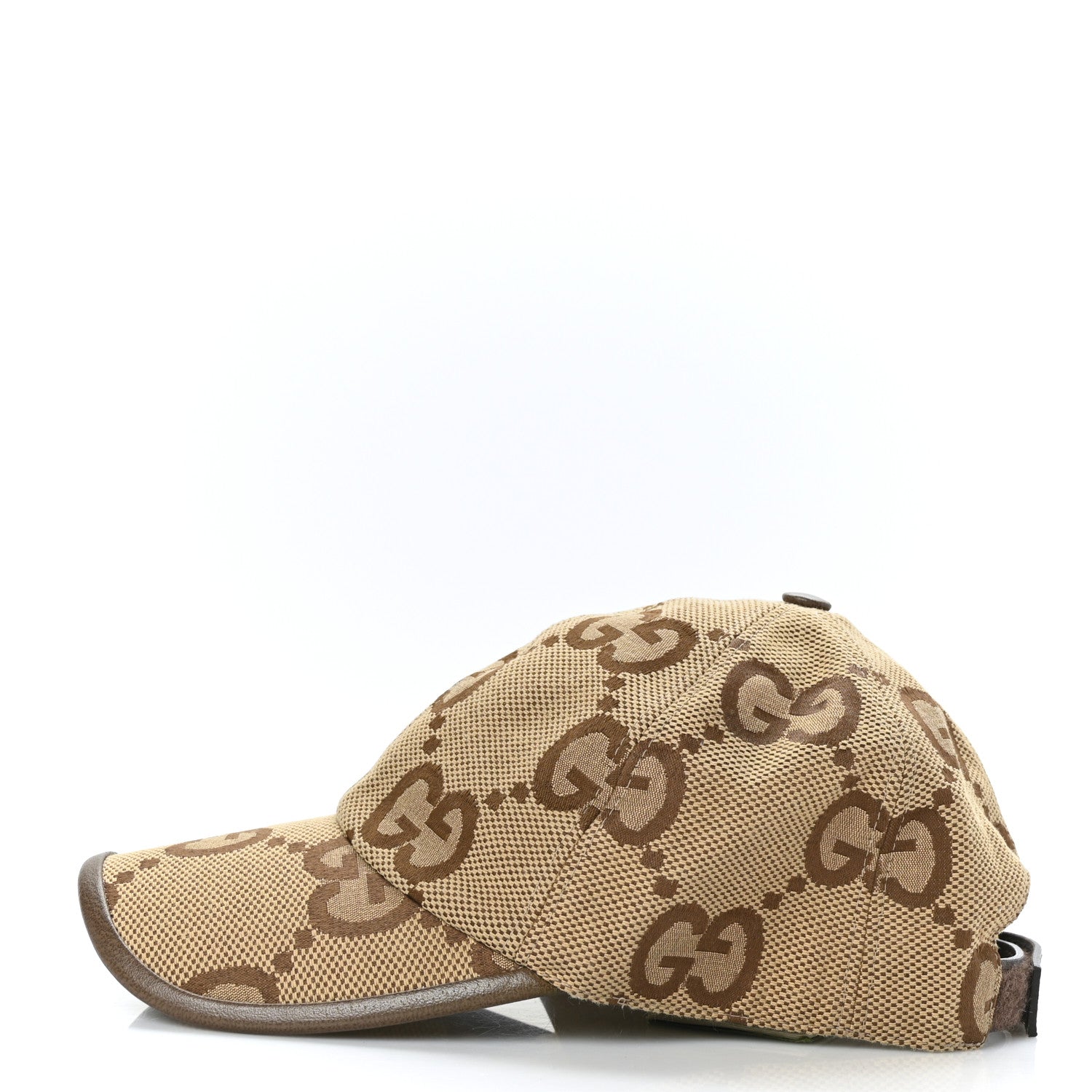 Gucci Monogram Jumbo GG Baseball Hat M 57 Camel Ebony 3 of 9